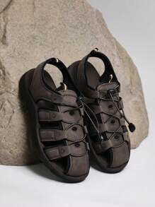 SHUZIA Top Seller Men's Closed Toe Faux Leather Coffee Fisherman Outdoor Sport Sandals-Durable & Comfortable. - Coffee Brown - View 3