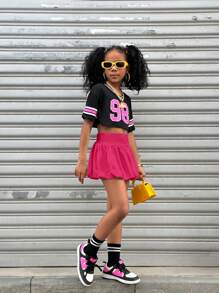 Coolane Kids Faldas de punto negras cómodas y elásticas básicas de punto para niñas preadolescentes en otoño/invierno