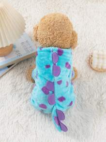 PETSIN Cute Polka Dot Monster Plush Warm Dinosaur Cosplay Pet Jumpsuit, For Autumn/Winter