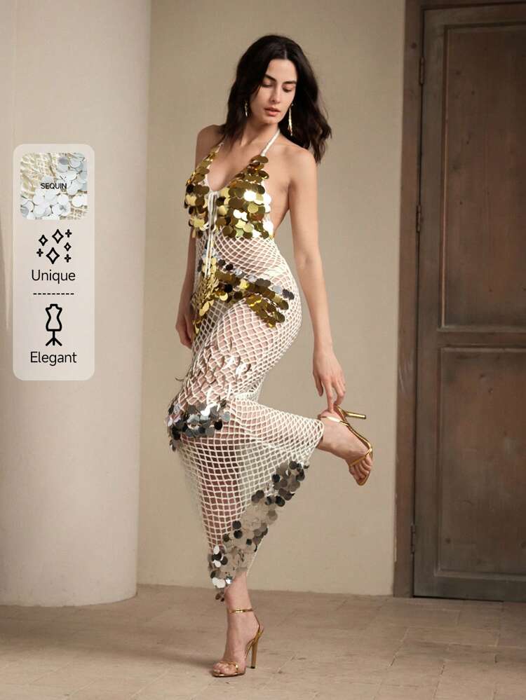 Robe ajustée sans manches faite main à 2 pièces avec découpe au crochet, convient pour l'été, les festivals, les vacances, les jours fériés, la plage, élégante