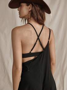 Wildy 2pcs Women's American Western Country Casual Black Lace Camisole And Shorts Set, Summer Cowboy Women Summer Clothing - Black - View 7