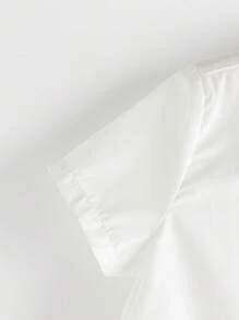 Loomiva 小男孩休闲宽松花卉装饰长袖衬衫 - 白色 - 查看 4