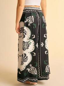 CAJUNI Quần ống rộng in họa tiết cây nhiệt đới Boho & quả dứa cỡ lớn cho nữ đi biển mùa hè - Nhiều màu - Xem 2