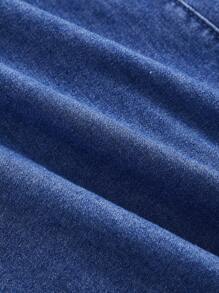 SHEIN MOD 女式纯色方领无袖休闲牛仔连衣裙，夏季