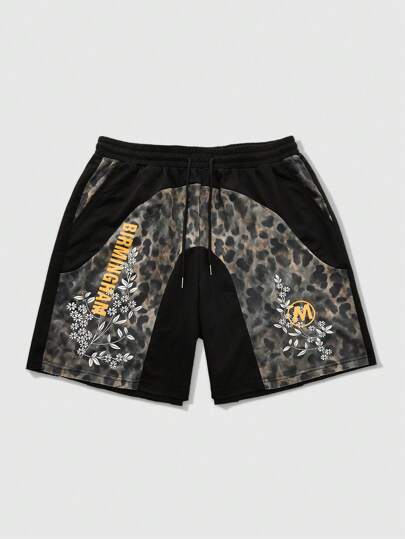 Street Life Herren Streetwear Shorts mit gemischtem Leoparden-Muster