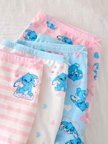 Slip morbidi da ragazza in rosa e blu, con stampa a coniglietti a cuore e scritta "love", adatti per San Valentino e Pasqua, modello regular