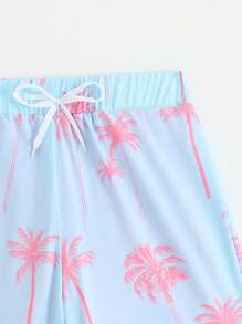 Traje de baño con estampado simple para niños de talla grande