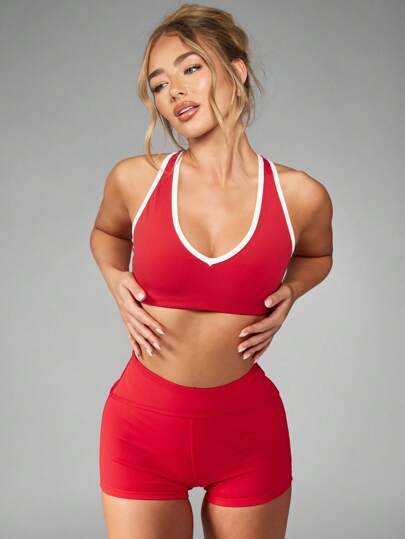 Missguided x Playboy Christmas High Impact Cross Back Sports Bra Athletic Workout Fitness Running Training Dance Gym Yoga High Support Performance Activewear Athletic Base Layer