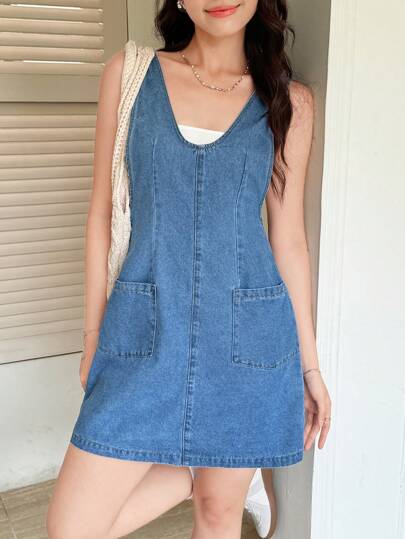 K-Vae Women's Denim Sleeveless Fitted Mini Dress, Casual Blue,Summer Outfits For Women,Summer Dresses For Women,Graduation Dress,Vacation Outfits Woman,Vacation Outfits Women,Business Casual Woman,Going Out Dress Women,Office Outfits For Women,Festival Outfits For Women,Cruise Outfits Women