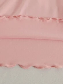 2 件套女婴云朵图案睡脸印花粉色全云设计袖口腿下摆迷你睡袍套装 - 彩色 - 查看 3