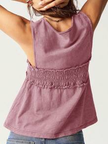 Bohemela Camiseta de tirantes de punto entallada de unicolor casual para mujer