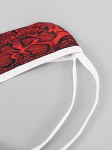 男士蛇皮印花镂空性感三角裤 - 紅色 - 查看 6