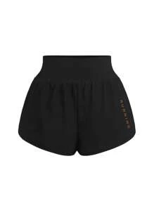 Women's Spring/Summer Casual Sports Running Faux 2-In-1 Printed Pattern Sports Shorts Sweater Shorts