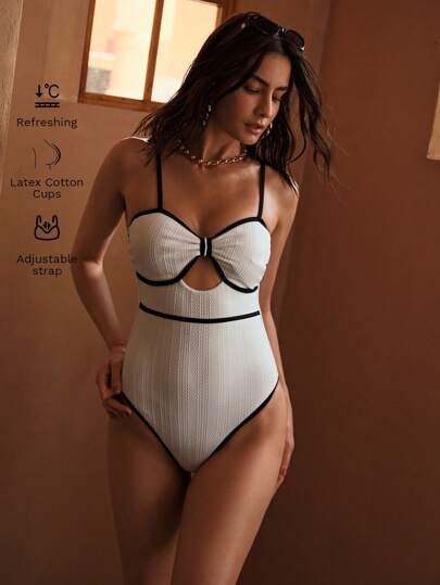 MOTF PREMIUM MAILLOT DE BAIN UNE pièce AVEC BORDURE DE CONTRASTE