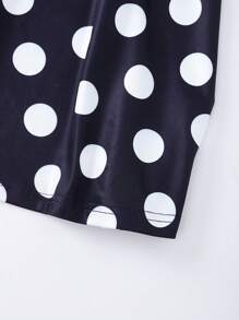 SHEIN LUNE Women's Summer Travel Fashion Blue Base White Polka Dot Sleeveless Dress