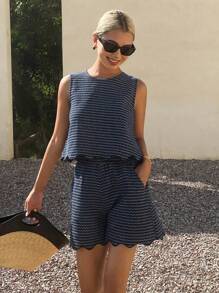 DAZY Women Denim Two Pieces Outfits Vacation - Blue - View 6