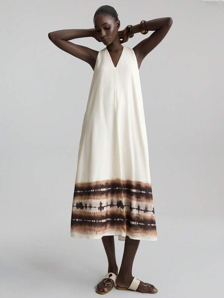 Women's Tie Dye Summer Boho Maxi Dress Sleeveless V-Neck Beach Vacation Holiday Fashion Casual Long Dress For Party Outing Airport Old Money Style