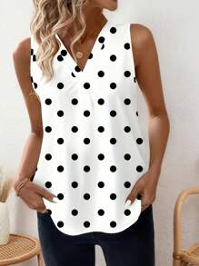 SHEIN Clasi Camiseta de tirantes informal con cuello en V y estampado floral para mujer