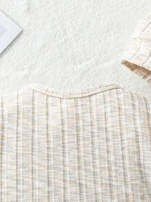 SHEIN 2件套男婴纯色兔耳连帽睡袍和连脚套装 - 彩色 - 查看 4