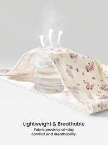 LUVLETTE 3条装透气柔软棉质基本款花卉印花蕾丝边中腰女士内裤 - 彩色 - 查看 4