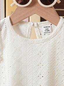 SHEIN 2pcs/Set Baby Girl 0-3 Years Holiday & Casual Loose Tank Top And Wide Leg Pants Set, Spring/Summer