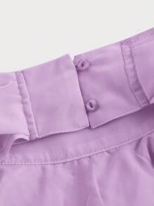 SHEIN MOD Women's Lilac Purple Chiffon Top,Summer Elegant Party Night Backless Stand Halter Neck,Overlap Ruched Bow Detail,Fitted Classy Fairycore Y2k Clothes - Lilac Purple - View 4