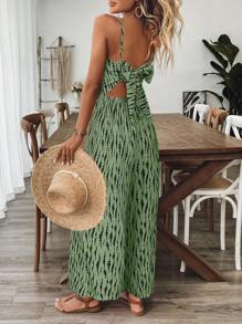 Breezaya Mono holgado de mujer con estampado floral, tirantes y espalda descubierta, para primavera/verano