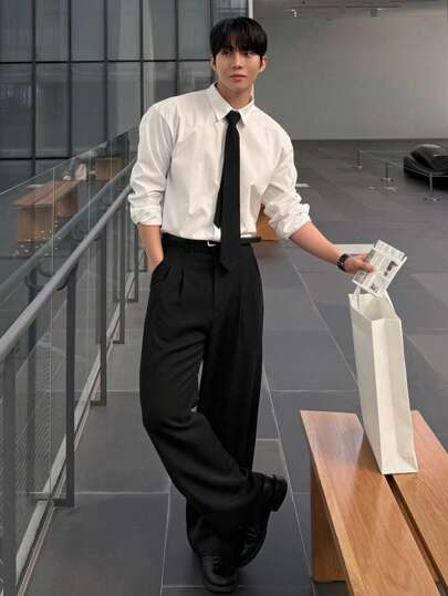 DAZY Herrbyxor i svart, enfärgade, casual, vår/sommar