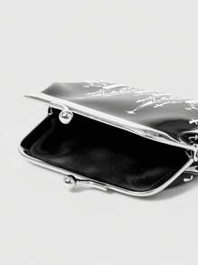 ROMWE Goth Monedero con estampado de castillo vintage, con diseño fashionable y elegante