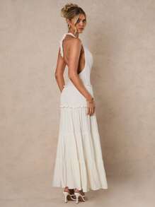 Glamine 女士性感纯色露背连衣裙，夏季