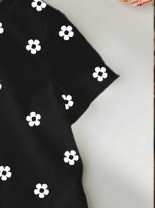 SHEIN Happikins Baby Girl Casual Simple Short Sleeve Round Neck Blouse, Suitable For Summer - Multicolor - View 5