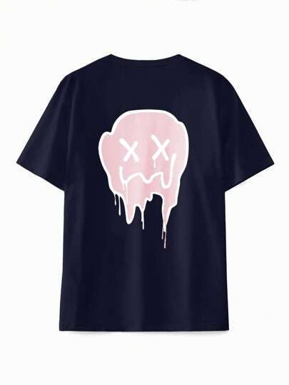 RueChic maglietta casual da uomo con stampa grafica, girocollo, maniche corte, estiva