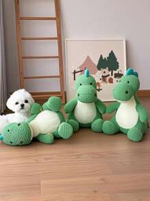Chewy Plush Dinosaur Dog Toys Squeaking Interactive Pet Toy Suitable Medium Dogs Teeth Cleaning Large Dogs Stuffed Toy - Green - View 6
