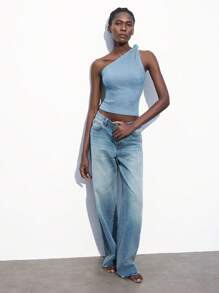 Maija 2025 Herbst/Winter Neue asymmetrische geschnittene asymmetrische verdrehte Strick-Asymmetrischer Ausschnitt Top für Frauen, modern elegant urbaner romantischer raffinierter Y2K Country Music Festival Vintage Koreanischer Flughafen Reise Straßen-Stil Hochzeitsgast Geburtstag Halloween Business Lässig Büro Date Party Ausflug Schule Herbst/Winter