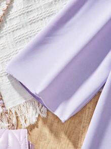 3pcs/Set Girls Cardigan, Camisole Top And Leisure Pants Outfit, Suitable For Spring/Autumn - Mauve Purple - View 6