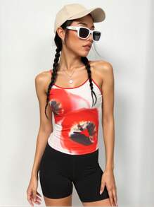 INAWLY Women's All-Over Print Sleeveless Summer Fashion Cami Top, For Concert - Multicolor - View 3