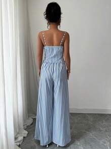 Elenzga Women Two Pieces Outfits For Daily Wear - Blue - View 2