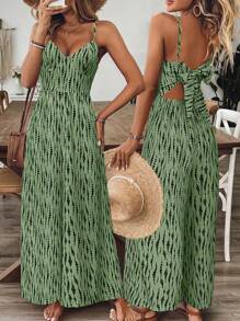 Breezaya Mono holgado de mujer con estampado floral, tirantes y espalda descubierta, para primavera/verano