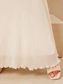L'Amorae Women's Elegant Simple Summer Vacay Pleated Skirt - White - View 2