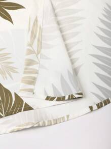 Manfinity KASUA 男士全印花前开式短袖休闲衬衫和短裤套装泳装，夏季，夏威夷风