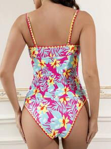 Swim Lushoire Summer Vacation Floral Crochet Bikini 2-Piece Set - Multicolor - View 2