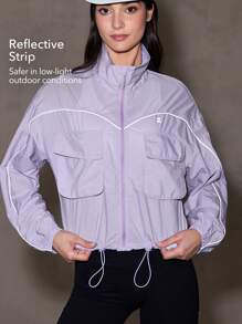 OutZeal WeatherProof-Air Water-Resistant UPF50+ Lightweight Oversize Jacket Women Drawstring Hem For LightRain Everyday Daily Casual