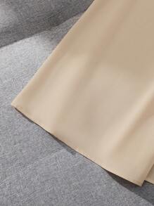 SHEIN Clasi Robe mi-longue décontractée pour femme, col châle, manches courtes, à double boutonnage, en couleur unie