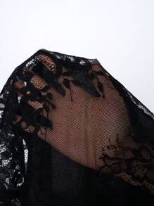 Amorya Của phụ nữ Vá lại Ren Quần ống rộng - màu đen - Xem 7