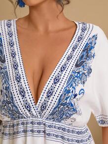 SHEIN VCAY Plus Size Women Printed V-Neck Short Sleeve Waist Tie A-Line Dress, Summer Resort Beach Outfits For Woman Beach Vacation Outfits Airport Outfit Women Holiday Outfits Summer Outfits Boho Chic Boho Style Women Clothing Brunch Outfits For Women Beach Vacation Outfits City Break Outfits Western Clothes For Women Western Wear Women Plus European Summer Island Vacation Outfits Honeymoon Outfits Woman Old MoneyMiami Outfits Saint-Tropez Outfits Tulum Outfits South Beach Outfits Santorini Greece Outfits Amalfi Coast Outfits Ibiza Outfits Island Girl Plus Women Dresses Elegant Gown Women Summer Clothing Women Dresses Birthday Work Summer Dresses