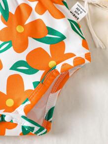 Bộ đồ liền thân không tay in hoa cho bé gái Quần áo trẻ em nhiệt đới Hoa 3D Quần áo trẻ em Quần áo trẻ sơ sinh cho bé gái Quần áo mùa hè cho bé gái Quần áo mùa hè cho bé gái Quần áo hoa cho bé gái - trái cam - Xem 6