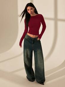 SHEIN PETITE Top da donna con schiena scoperta e cuciture in pizzo. Indumento sexy adatto per le uscite, ideale per l'estate.
