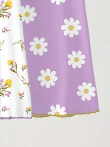 SHEIN 3pcs/Set Baby Girls Floral Pattern Casual Minimalist Home Dress, Summer - Multicolor - View 4