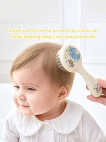 TOM & JERRY X SHEIN 2pcs Soft Hair Brush And Comb Set,Gently Removes Hair Tangles, Preventing Cradle Cap While Keeping Baby's Soft Spot Protected