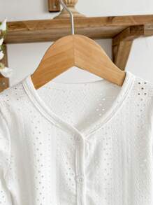 SHEIN Vintaside Kids Cardigan blanc léger pour bébé/tout-petit fille, vêtement de tous les jours décontracté, printemps/été, 0-3 ans